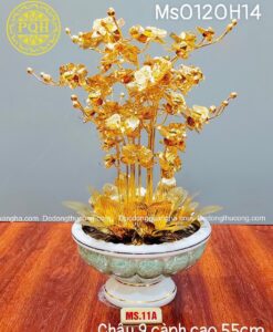 15+ CHẬU LAN BẰNG ĐỒNG MẠ VÀNG 24K TRƯNG BÀY