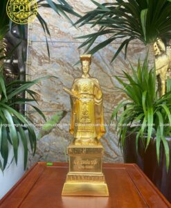 TƯỢNG LÝ THÁI TỔ ĐỒNG ĐỎ THIẾP VÀNG CAO 70CM