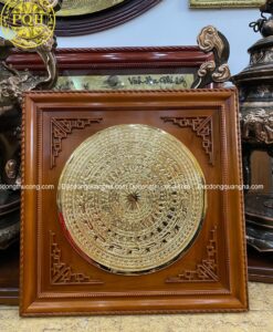 MẶT TRỐNG ĐƯỜNG KÍNH 60CM MẠ VÀNG KHUNG GỤ